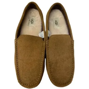 Ugg Sz 8 Alder Tan Suede Faux Shearling Lined Slippers