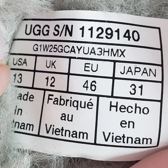 UGG Tasman Graphic Shadow Logo Pumice Soft Cozy Comfy Wool Fur Slippers Sz 13