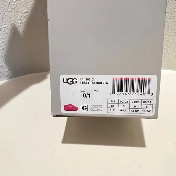 UGG Tasman LTA Baby Infant Pink Puffer Slippers/Sz:0-6M/NWT
