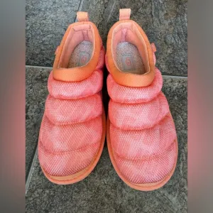 UGG Tasman LTA Orange All Over Print Slip On Slide Slippers- Little Kid’s Size 3
