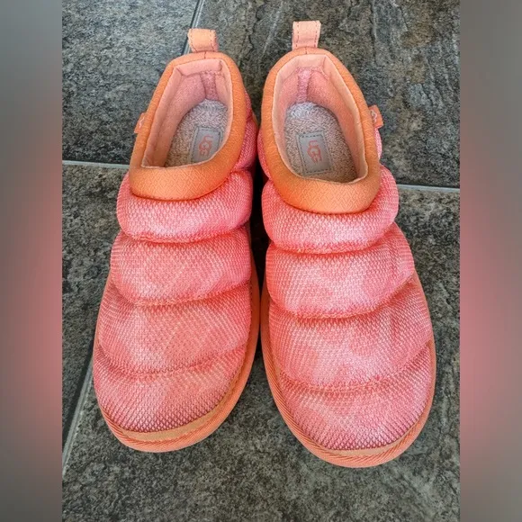 UGG Tasman LTA Orange All Over Print Slip On Slide Slippers- Little Kid’s Size 3