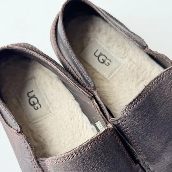Ugg Upshaw Slipper Loafer Shoe Suede Slip On Casual Cozy Lounge Winter Brown 9