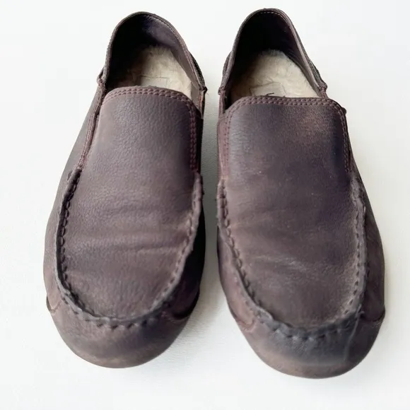 Ugg Upshaw Slipper Loafer Shoe Suede Slip On Casual Cozy Lounge Winter Brown 9
