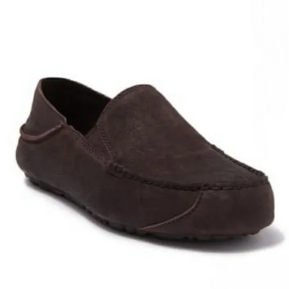 Ugg Upshaw Slipper Loafer Shoe Suede Slip On Casual Cozy Lounge Winter Brown 9