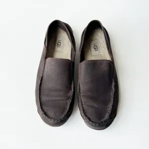 Ugg Upshaw Slipper Loafer Shoe Suede Slip On Casual Cozy Lounge Winter Brown 9