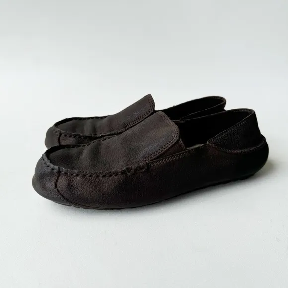 Ugg Upshaw Slipper Loafer Shoe Suede Slip On Casual Cozy Lounge Winter Brown 9