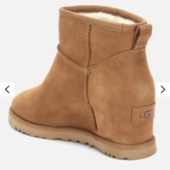 UGG Women Classic Femme MiniWedge Boots - Chestnut size 5 new