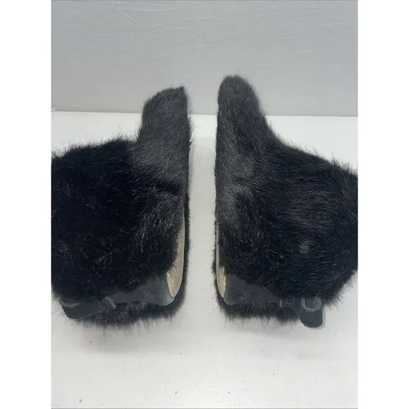 UGG  Womens Black Amary Faux Fur Slipper Bootie Size US 8 EU 39