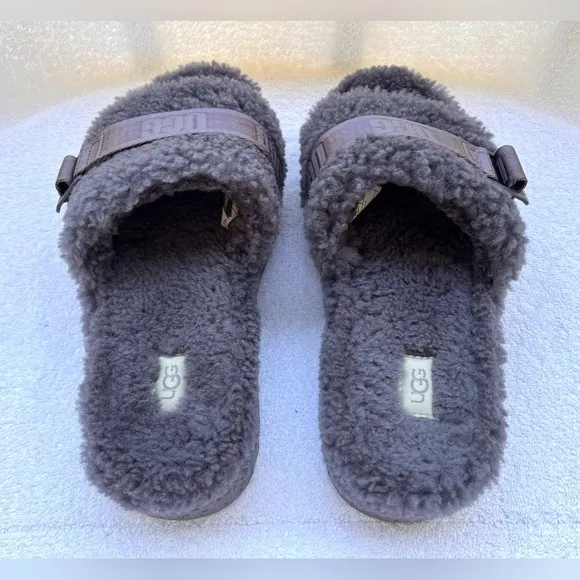 UGG Women's Fluffita Flatform Slippers - Grey - 9