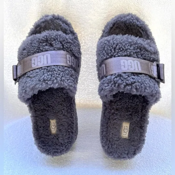 UGG Women's Fluffita Flatform Slippers - Grey - 9