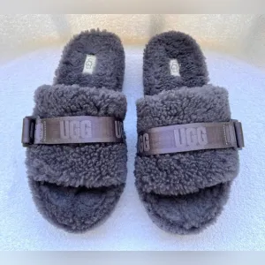 UGG Women's Fluffita Flatform Slippers - Grey - 9