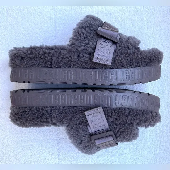 UGG Women's Fluffita Flatform Slippers - Grey - 9