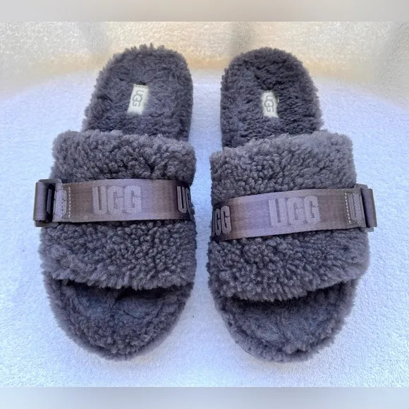 UGG Women's Fluffita Flatform Slippers - Grey - 9