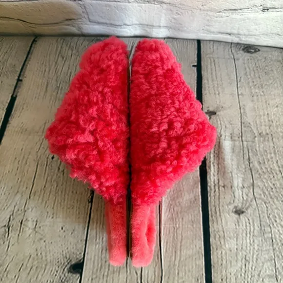 UGG Women's Pink Glow Maxi Curly Slide Slipper Sz 7