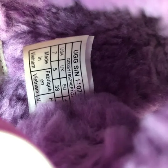 UGG Women's Purple Oh Yeah Slide wool fur slippers  Size 7