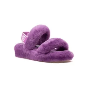 UGG Women's Purple Oh Yeah Slide wool fur slippers  Size 7