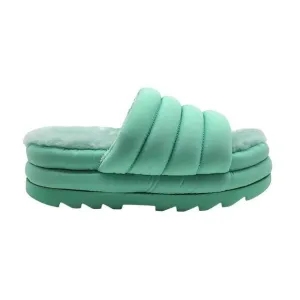 Ugg Womens Maxi Slide Pale Emerald Puff Sandals Slippers Size 8