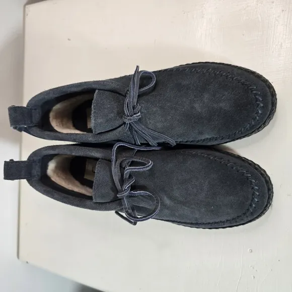 UGG Woodlyn Blue Suede Moccasins Size 8
