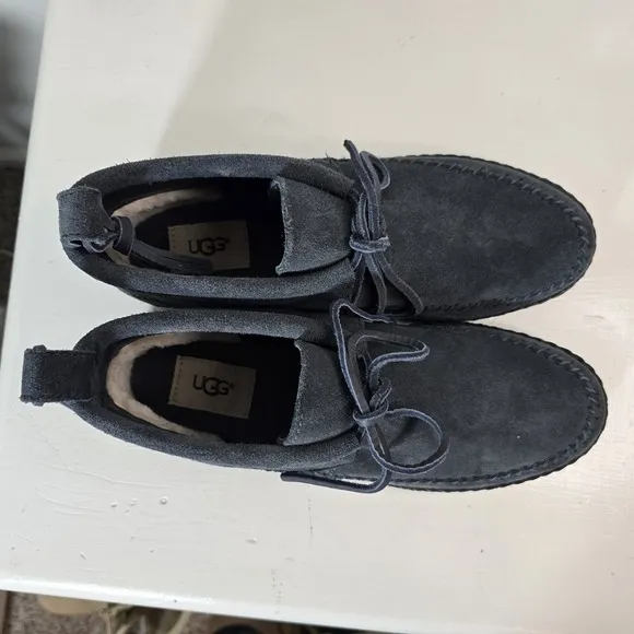 UGG Woodlyn Blue Suede Moccasins Size 8