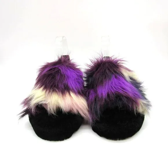 Ugg's Womens Magnolia Purple Fluff Yeah Tie Dye Slippers Sz 9