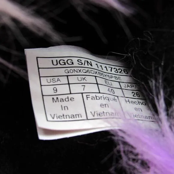 Ugg's Womens Magnolia Purple Fluff Yeah Tie Dye Slippers Sz 9