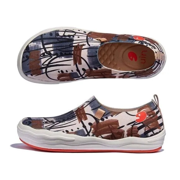 UIN Men's Walking Shoes Slip On Casual Wide Toe Shoes Toledo Ⅷ - graffiti Arab 2