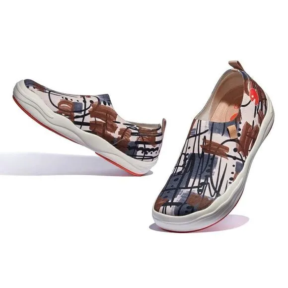 UIN Men's Walking Shoes Slip On Casual Wide Toe Shoes Toledo Ⅷ - graffiti Arab 2
