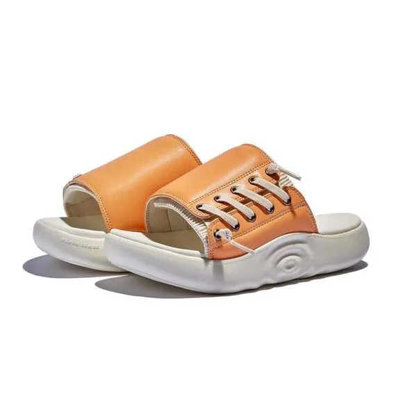 UIN Women's Summer Platform Slide Sandal Travel Shoes (MOCK ORANGE MAHON 2)