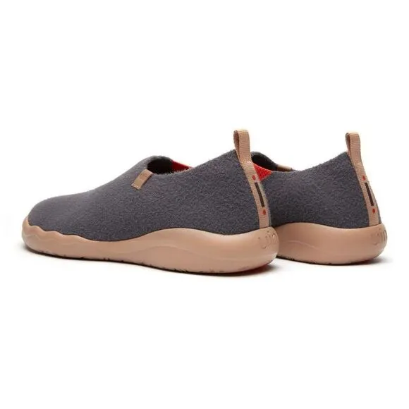 UIN Men's Travel Walking Shoes Slip On Casual Sneaker (DIMGRAY KNITTED WOOL)