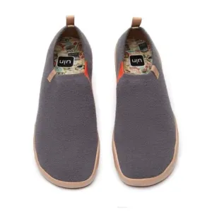 UIN Men's Travel Walking Shoes Slip On Casual Sneaker (DIMGRAY KNITTED WOOL)
