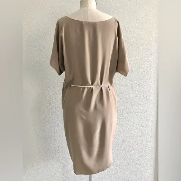 Ulla Johnson 100% Silk Tan Brown Grecian Goddess Dress Size 4 Wedding Guest