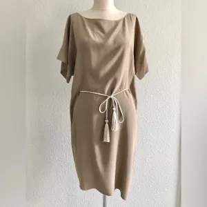 Ulla Johnson 100% Silk Tan Brown Grecian Goddess Dress Size 4 Wedding Guest