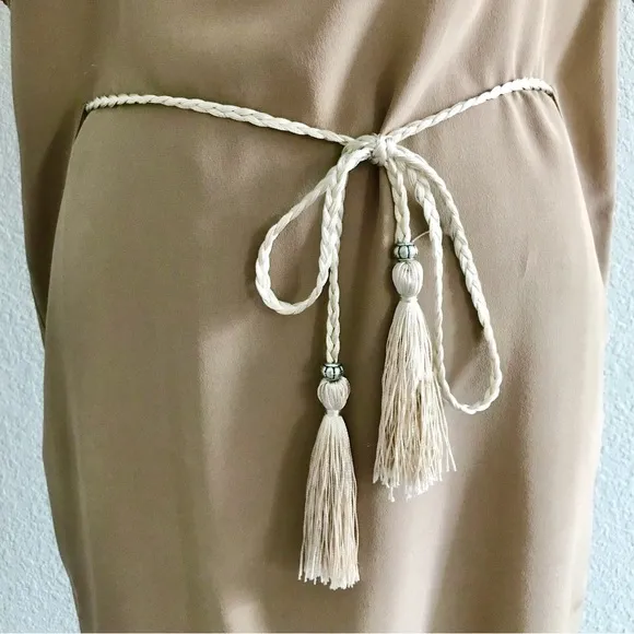 Ulla Johnson 100% Silk Tan Brown Grecian Goddess Dress Size 4 Wedding Guest