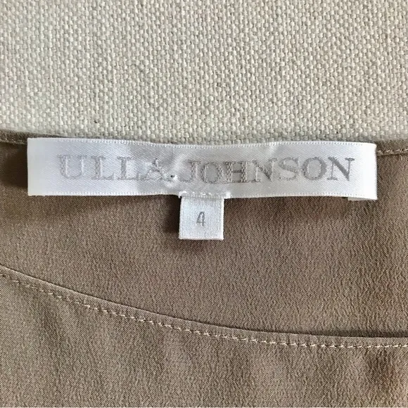 Ulla Johnson 100% Silk Tan Brown Grecian Goddess Dress Size 4 Wedding Guest