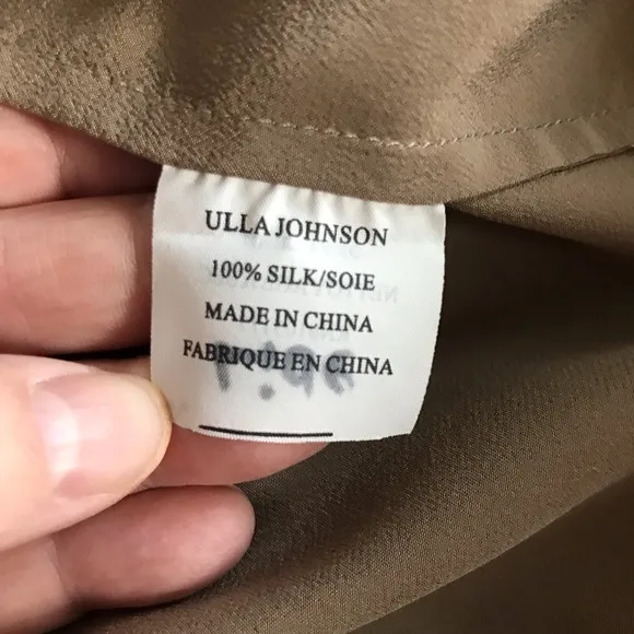 Ulla Johnson 100% Silk Tan Brown Grecian Goddess Dress Size 4 Wedding Guest