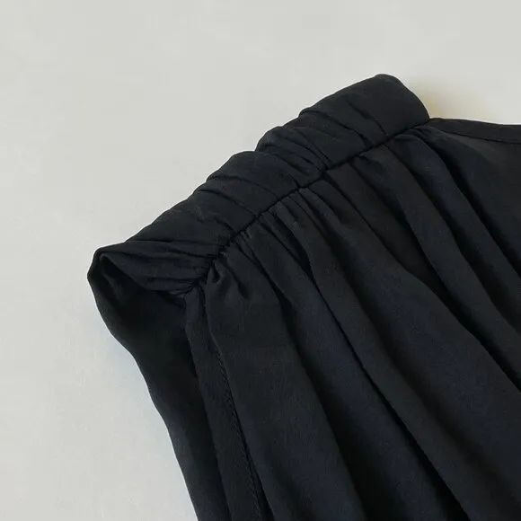 Ulla Johnson Womens 8 Silk Black Dress Beaded Belt Gold Sequin Quiet Luxury