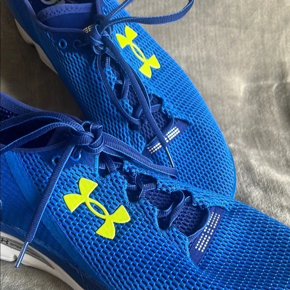 Under Armour Blue and Yellow Athletic Shoes with Cushioned Sole
