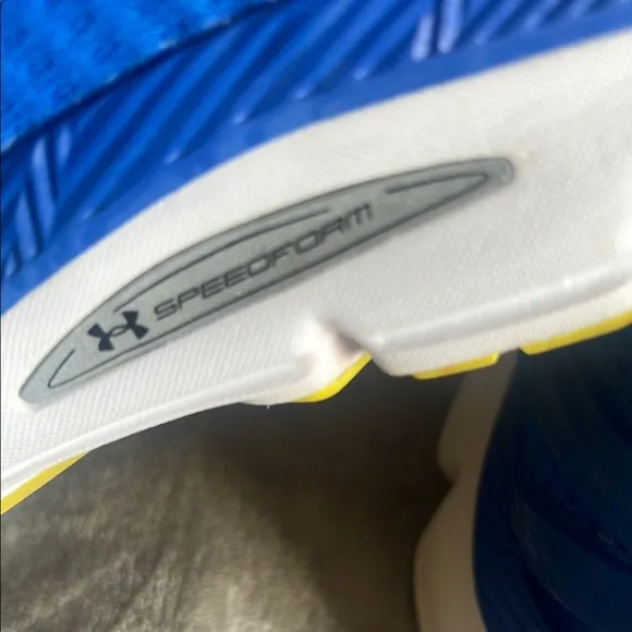 Under Armour Blue and Yellow Athletic Shoes with Cushioned Sole