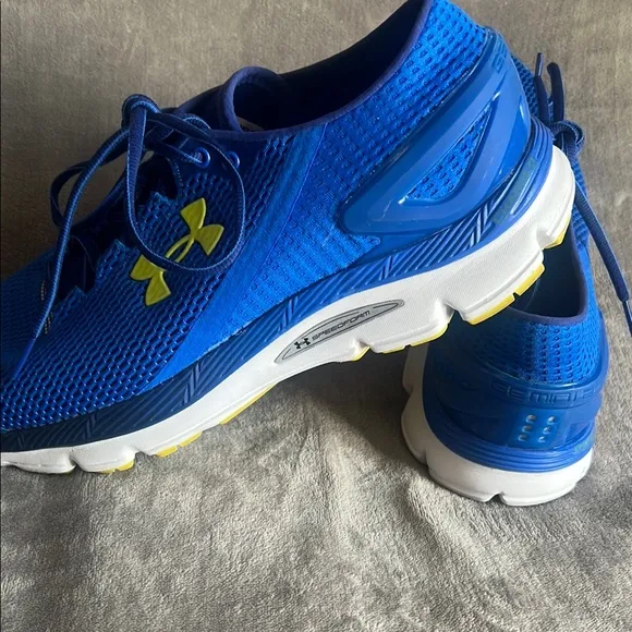 Under Armour Blue and Yellow Athletic Shoes with Cushioned Sole