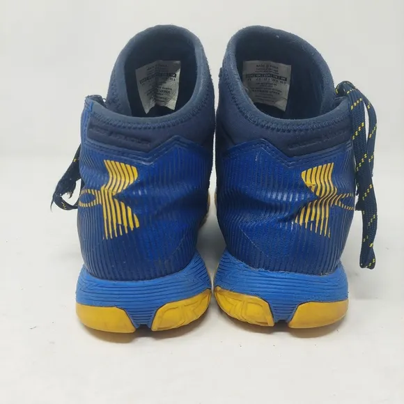 Under Armour Curry 2.5 Dub Nation Blue Yellow Hightop Sneakers Youth Size 5