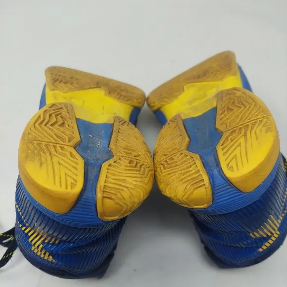 Under Armour Curry 2.5 Dub Nation Blue Yellow Hightop Sneakers Youth Size 5