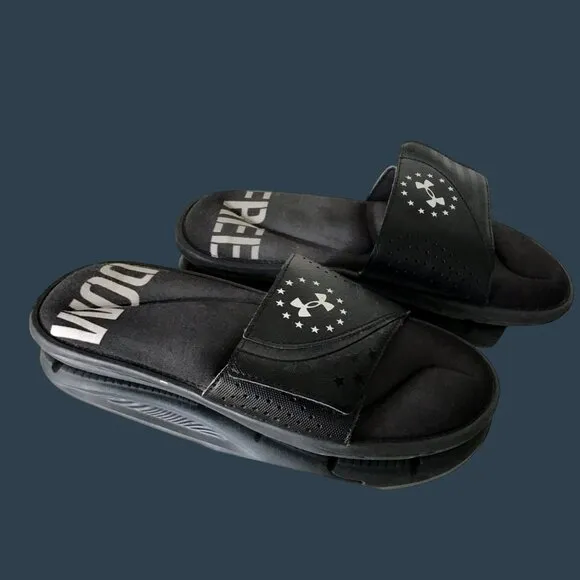 Under Armour Men's Freedom Black Slide Sandals Size 9