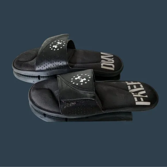 Under Armour Men's Freedom Black Slide Sandals Size 9
