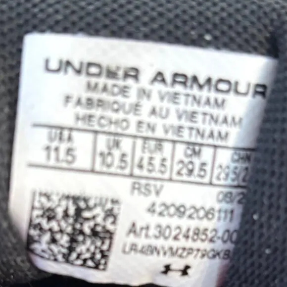 Under Armour Size 11.5 Men's Charged Assert 9 Marble Running Shoes 3024852 Black