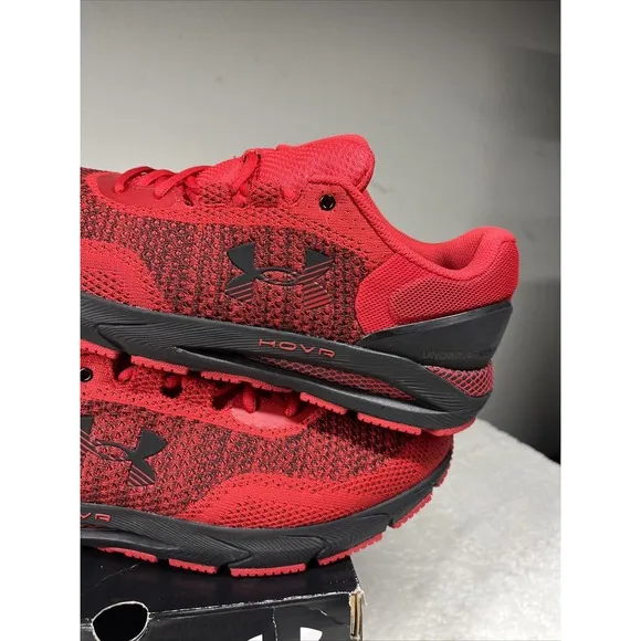 Under Armour UA Mens Size 13 HOVR Intake 6 Running Shoes Red/Black 3026134-600