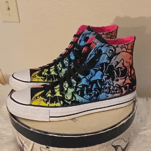 UNISEX Converse Pink and Yellow Sneakers High-Top Style