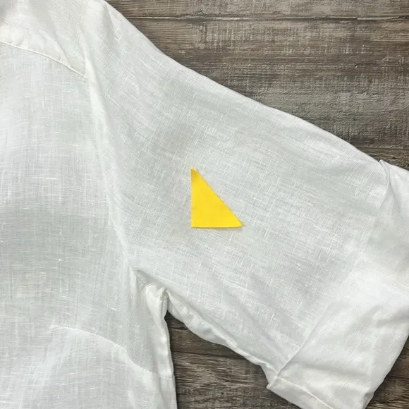 United Colors of Benetton Linen White Minimalist Lagenlook Boxy Tunic Dress Sz L