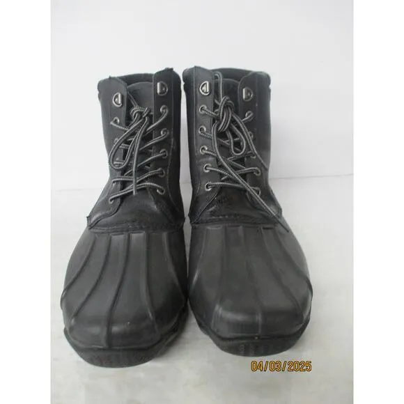 USED Sperry Men's Avenue Synthetic Duck Boots, Black-Size 10.5