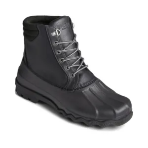 USED Sperry Men's Avenue Synthetic Duck Boots, Black-Size 10.5