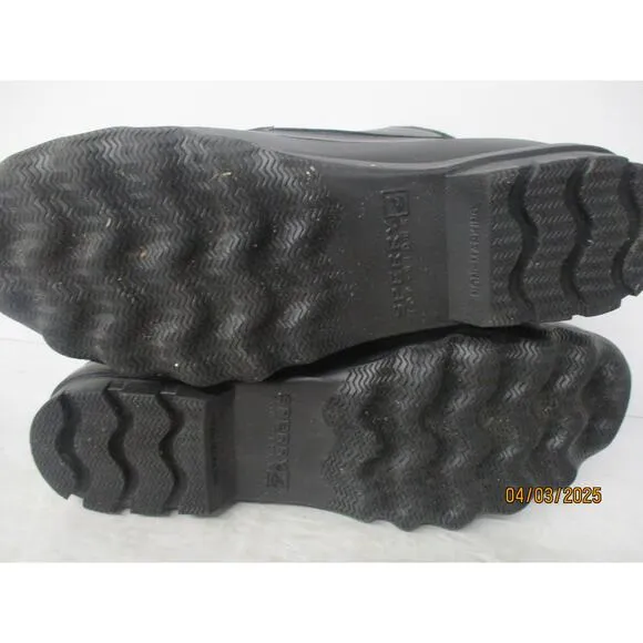 USED Sperry Men's Avenue Synthetic Duck Boots, Black-Size 10.5